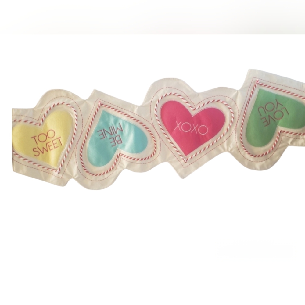 cupcakes & cashmere Heart-Shaped Table Runner - Yellow, Blue, Pink, Green